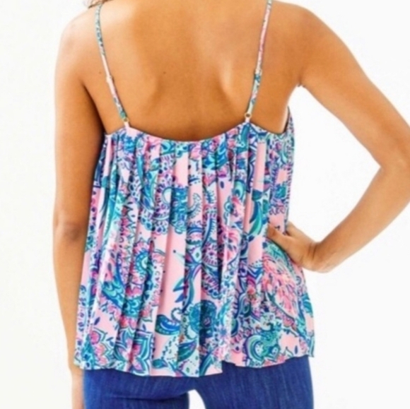 Lilly Pulitzer Rein Top In Pink Tropics Tint Tangerine Dream Size XS - Picture 11 of 13